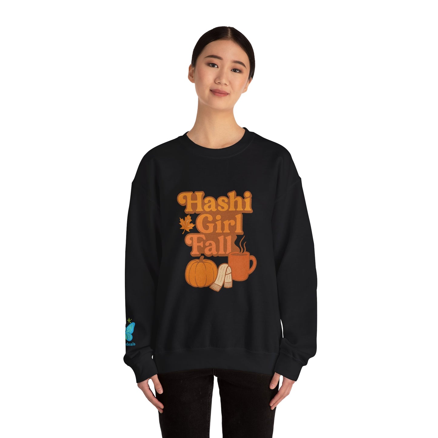 Hashi-girl Fall Crewneck Sweatshirt - Chronic Illness fun; Laugh or cry-I choose laugh! 50/50 cotton-polyester fabric, combining softness with lasting durability. Unisex Heavy Blend™ Crewneck Sweatshirt