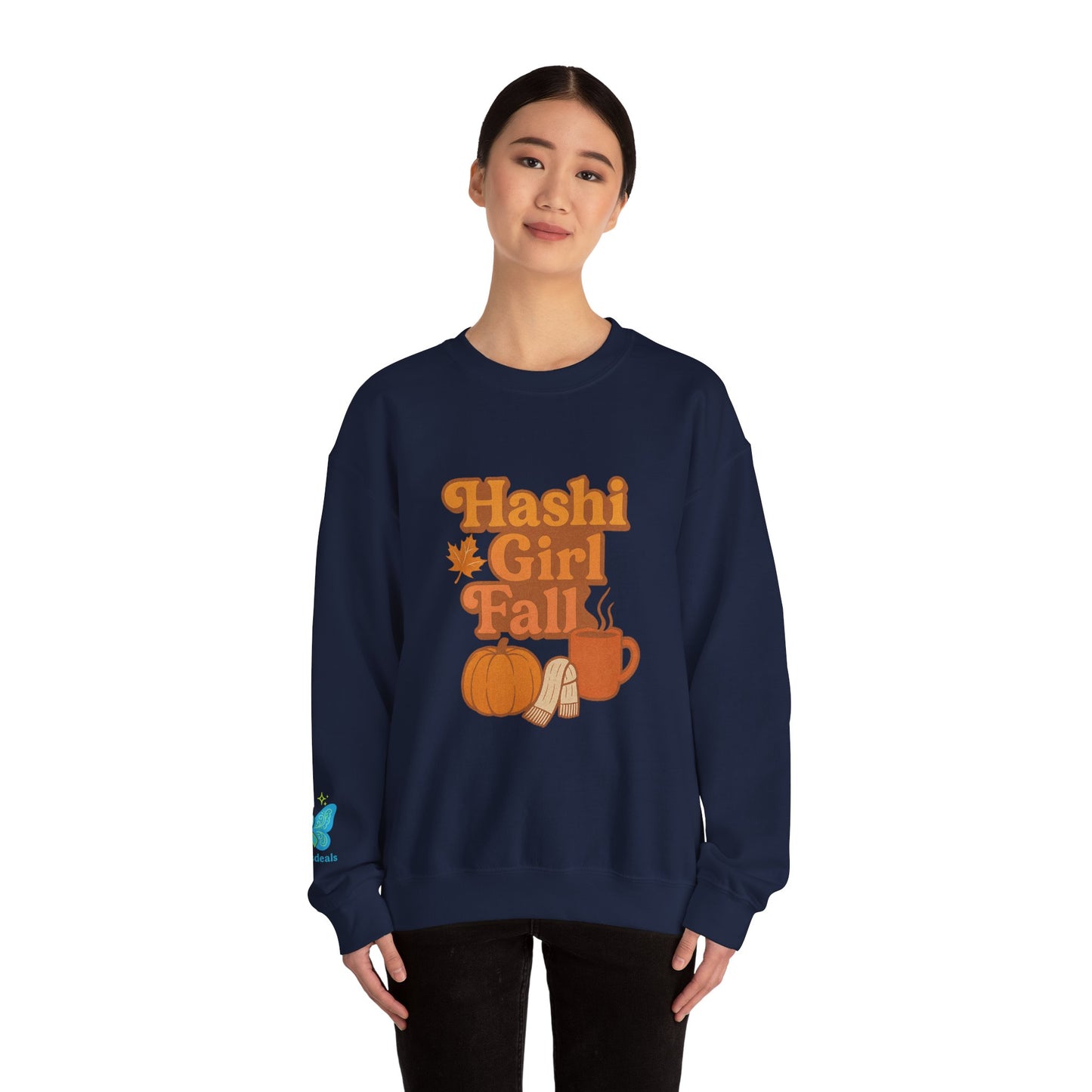 Hashi-girl Fall Crewneck Sweatshirt - Chronic Illness fun; Laugh or cry-I choose laugh! 50/50 cotton-polyester fabric, combining softness with lasting durability. Unisex Heavy Blend™ Crewneck Sweatshirt