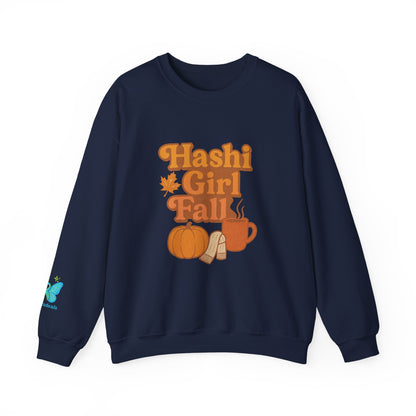 Hashi-girl Fall Crewneck Sweatshirt - Chronic Illness fun; Laugh or cry-I choose laugh! 50/50 cotton-polyester fabric, combining softness with lasting durability. Unisex Heavy Blend™ Crewneck Sweatshirt